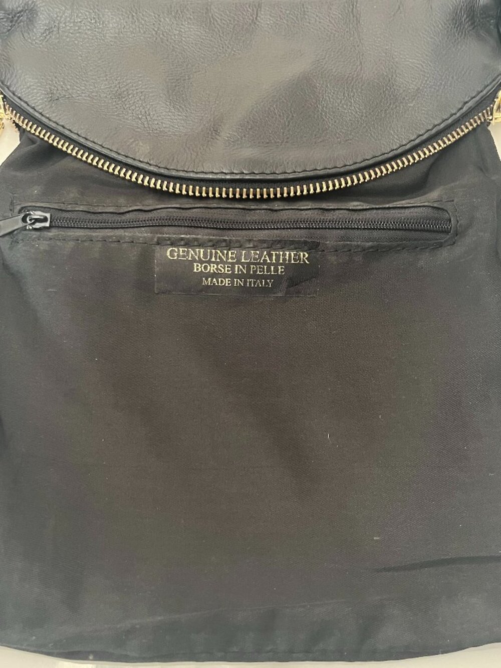 Italian Black Leather-Vera Pelle Crossbody Bag with Tassel - Picture 12 of 12